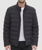 Dkny Mens Puffer Jacket Coat Large Black Solid