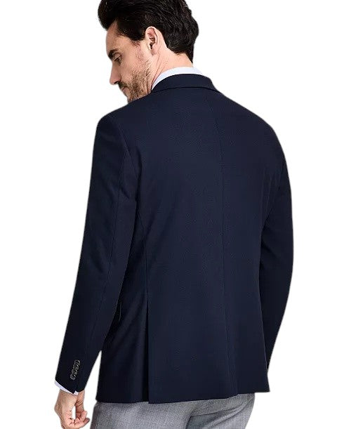 Michael Kors Mens Classic fit Sport Coat Blazer 42 L Navy Blue Solid Stretch