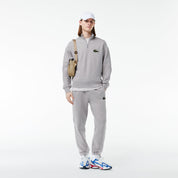 Lacoste Mens Cotton Quarter Zip Logo Sweatshirt Grey Silver Medium