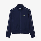 Lacoste Mens Paris Piqué Zip Front Track Jacket Sweatshirt Navy Blue XS