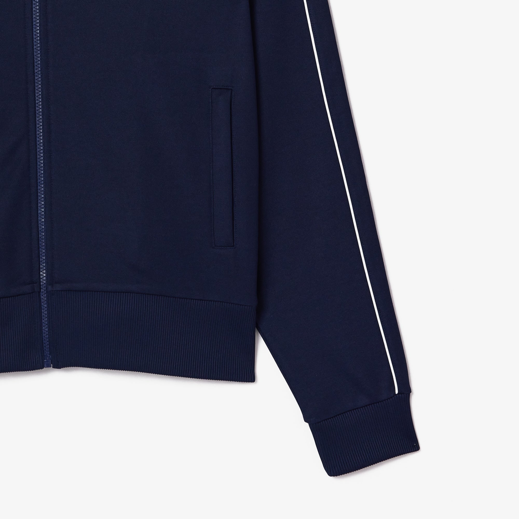 Lacoste Men's Paris Pique Zip Front Track Sweatshirt Blue Large
