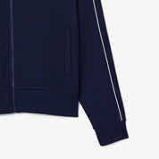 Lacoste Men's Paris Pique Zip Front Track Sweatshirt Blue Medium