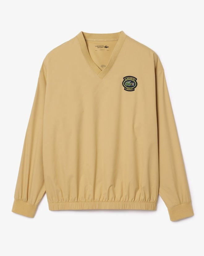 Lacoste Mens V Neck Logo Golf Sweatshirt Yellow EU 6 Large US