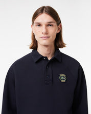 Lacoste Men's Loose Fit Piqué Polo Heavy Sweatshirt Navy Blue 7 / XXL
