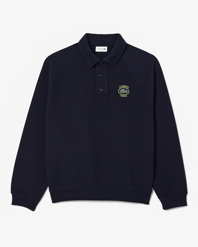 Lacoste Men's Loose Fit Piqué Polo Heavy Sweatshirt Navy Blue 7 / XXL
