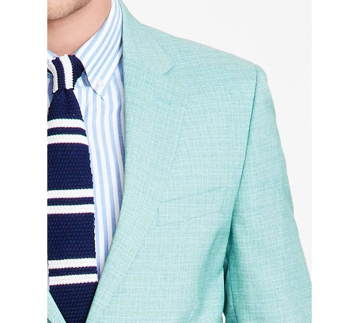 Nautica Mens Modern fit 2 Piece Suit 44 R / 38 Waist Mint Green Solid Stretch