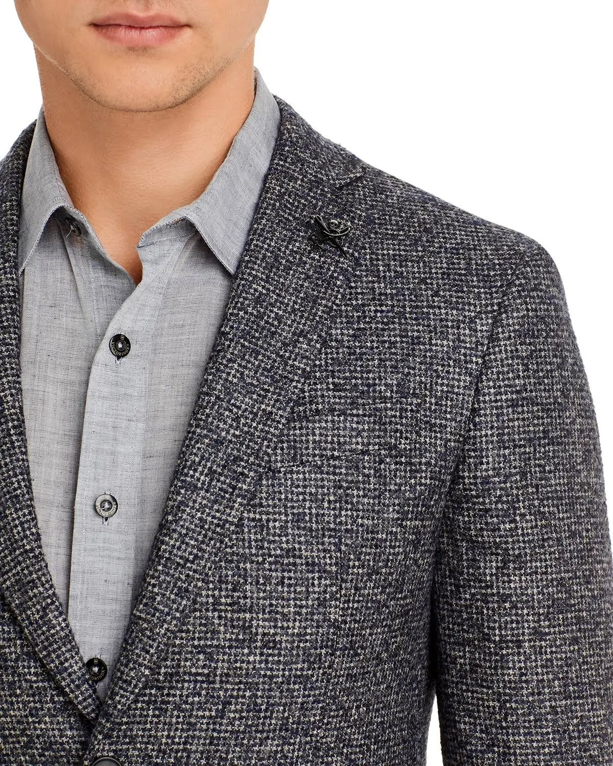 John Varvatos Star Usa Boucle Houndstooth Slim Fit Sport Coat 44R Grey