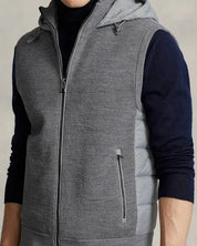 Polo Ralph Lauren Hybrid Regular Fit Full Zip Hooded Sweater Vest XL Grey