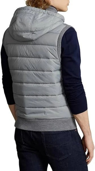 Polo Ralph Lauren Hybrid Regular Fit Full Zip Hooded Sweater Vest XL Grey