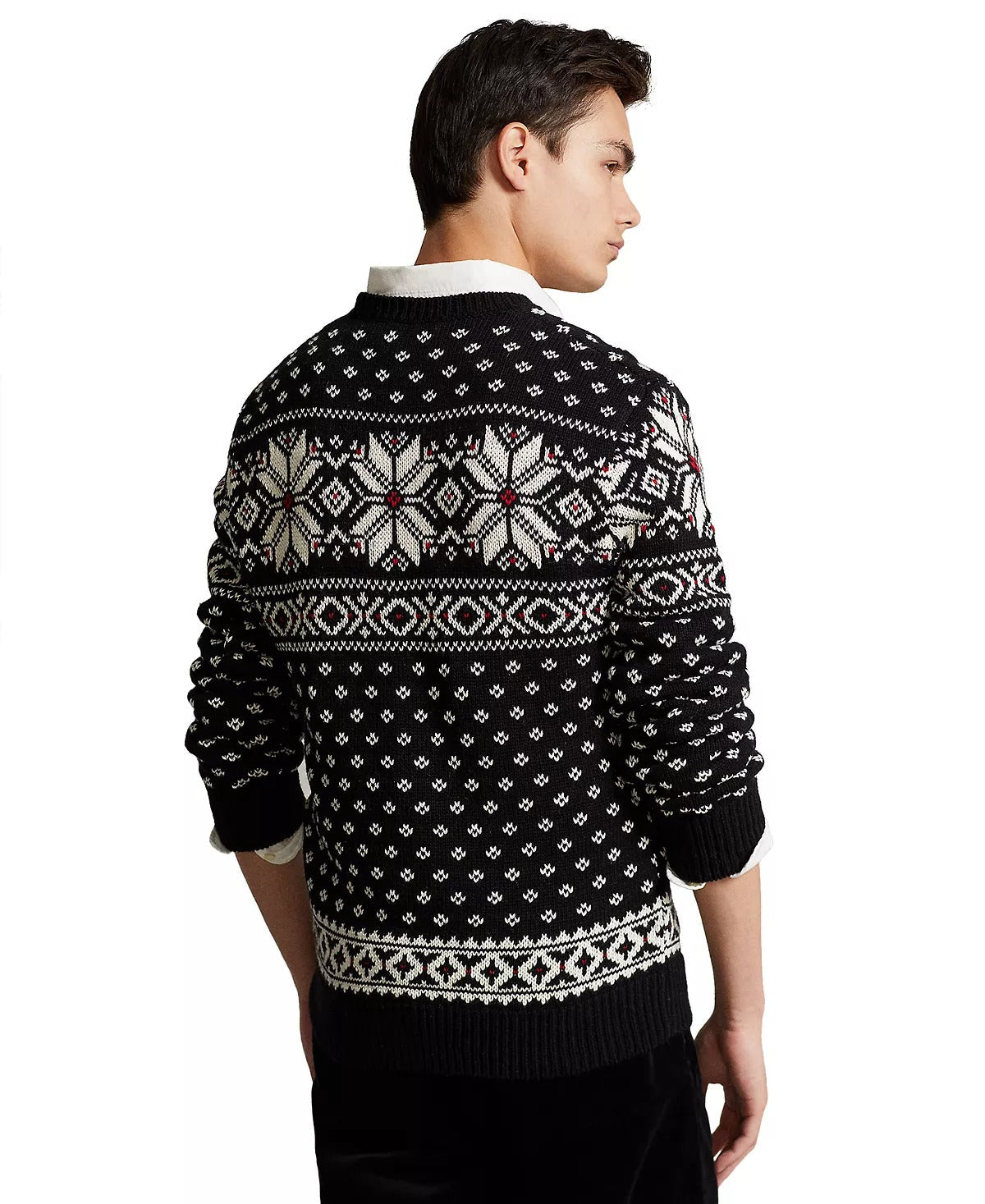 Polo Ralph Lauren Fair Isle Cotton-Blend Crewneck Sweater Black XL