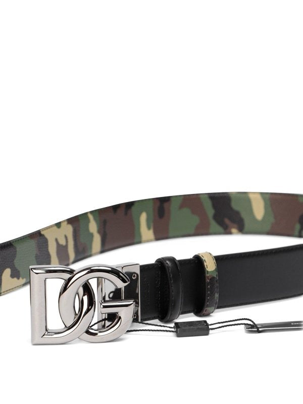 Dolce & Gabbana Reborn to Live reversible leather belt Camo / Black Size 85 / 34