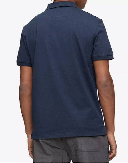 Calvin Klein Mens Monogram Logo Polo Shirt Blue Large