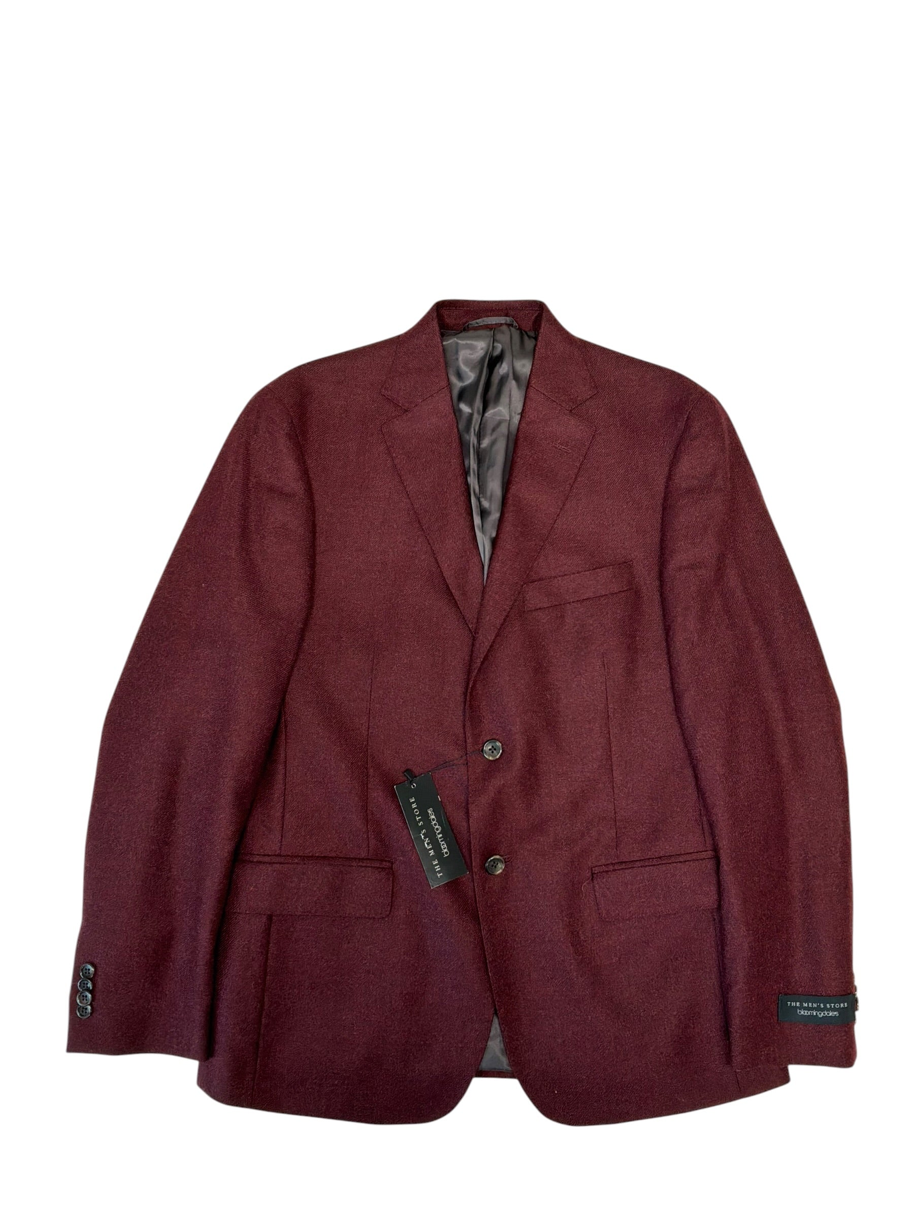 The Men's Store Mens Regular fit Wool Sport Coat Blazer 40 R Red Solid