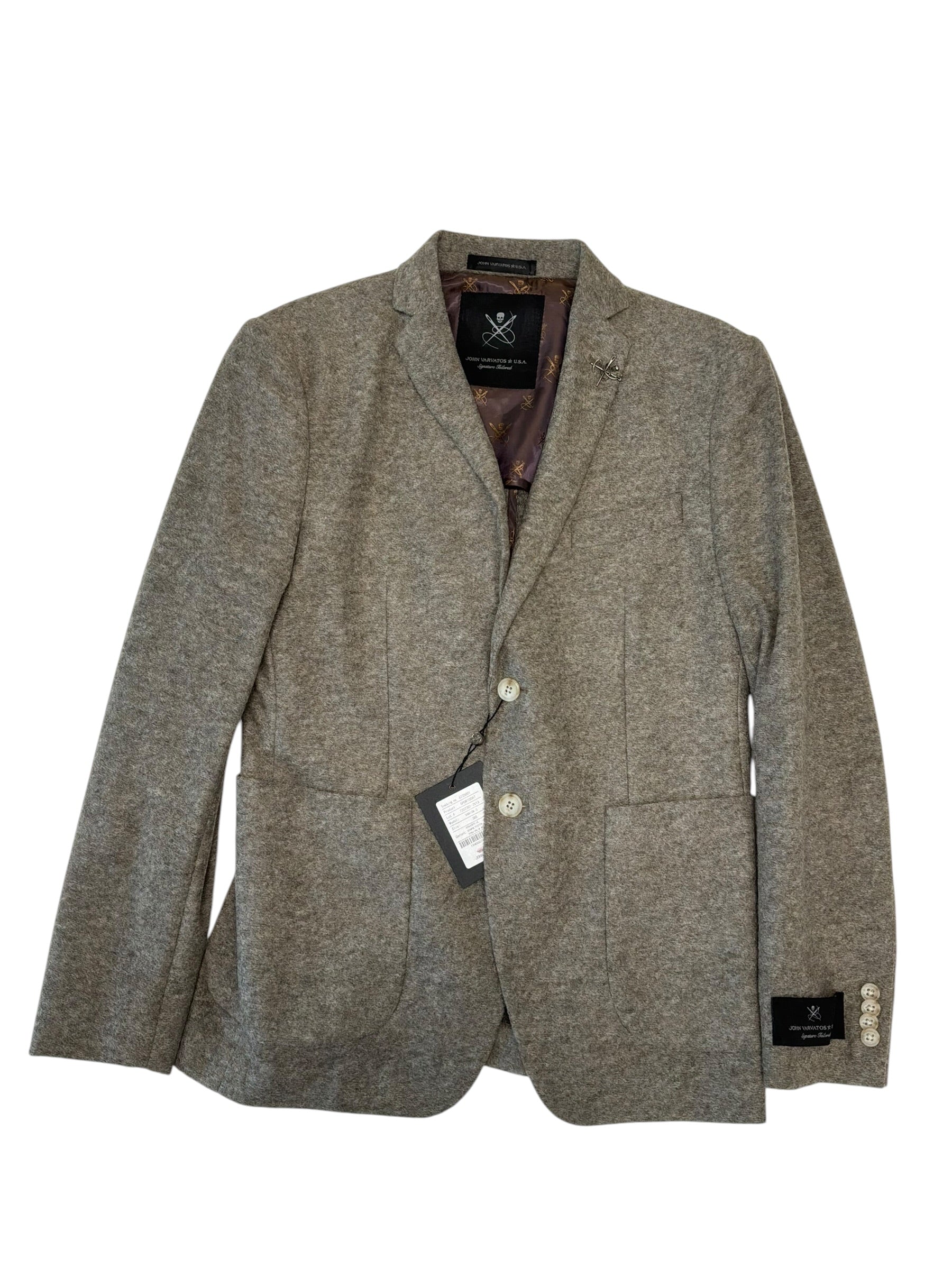 John Varvatos Mens Slim fit Wool Sport Coat Blazer 38 S Beige Solid