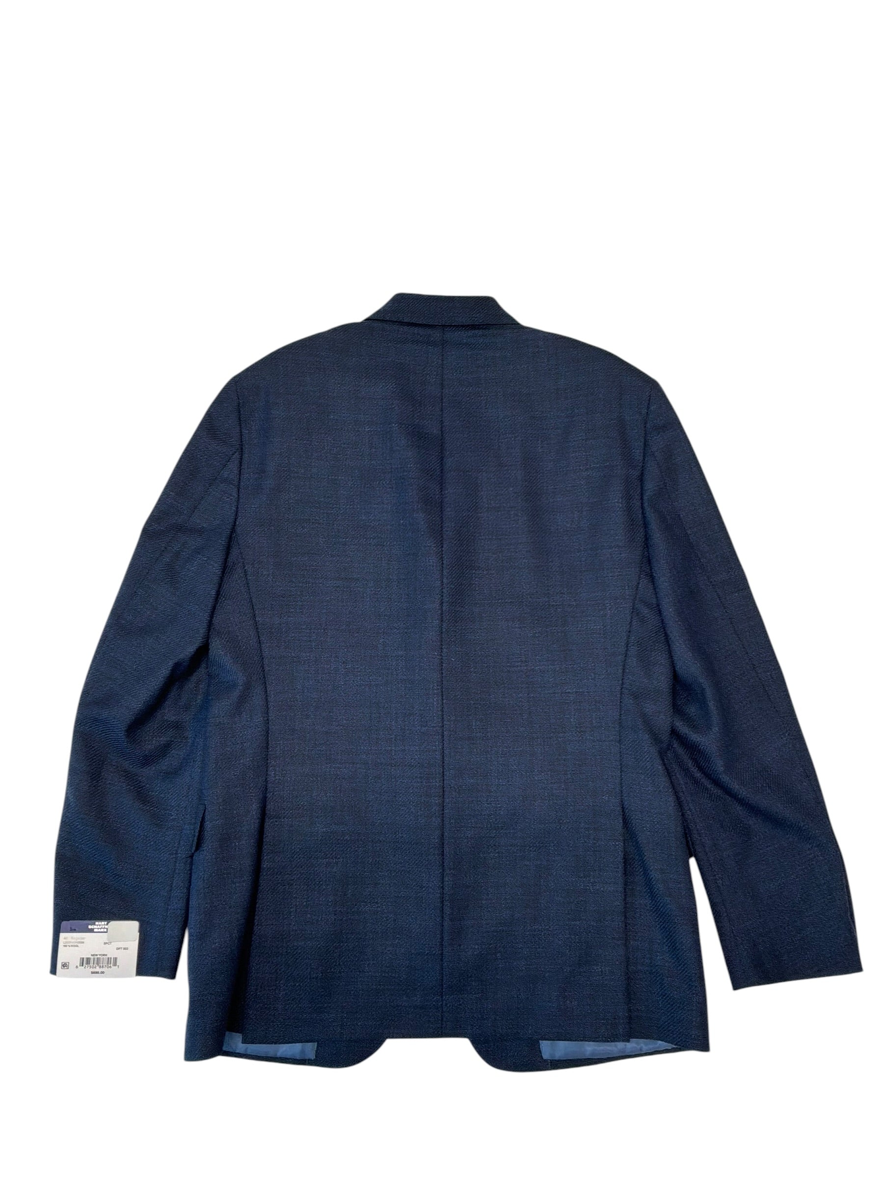 Hart Schaffner Marx Mens Regular fit Wool Sport Coat Blazer 40 R Blue Solid