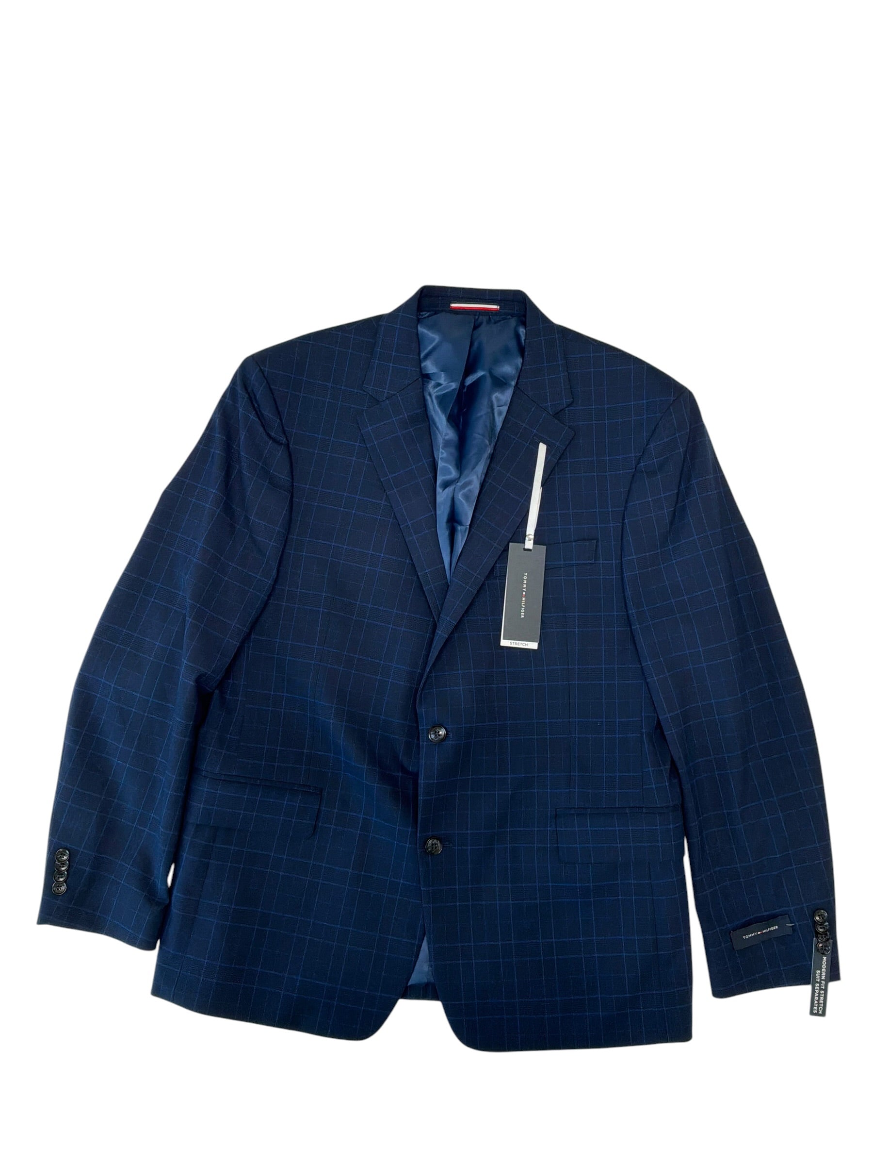 Tommy Hilfiger Mens Modern fit Sport Coat Blazer 44 R Blue Plaid