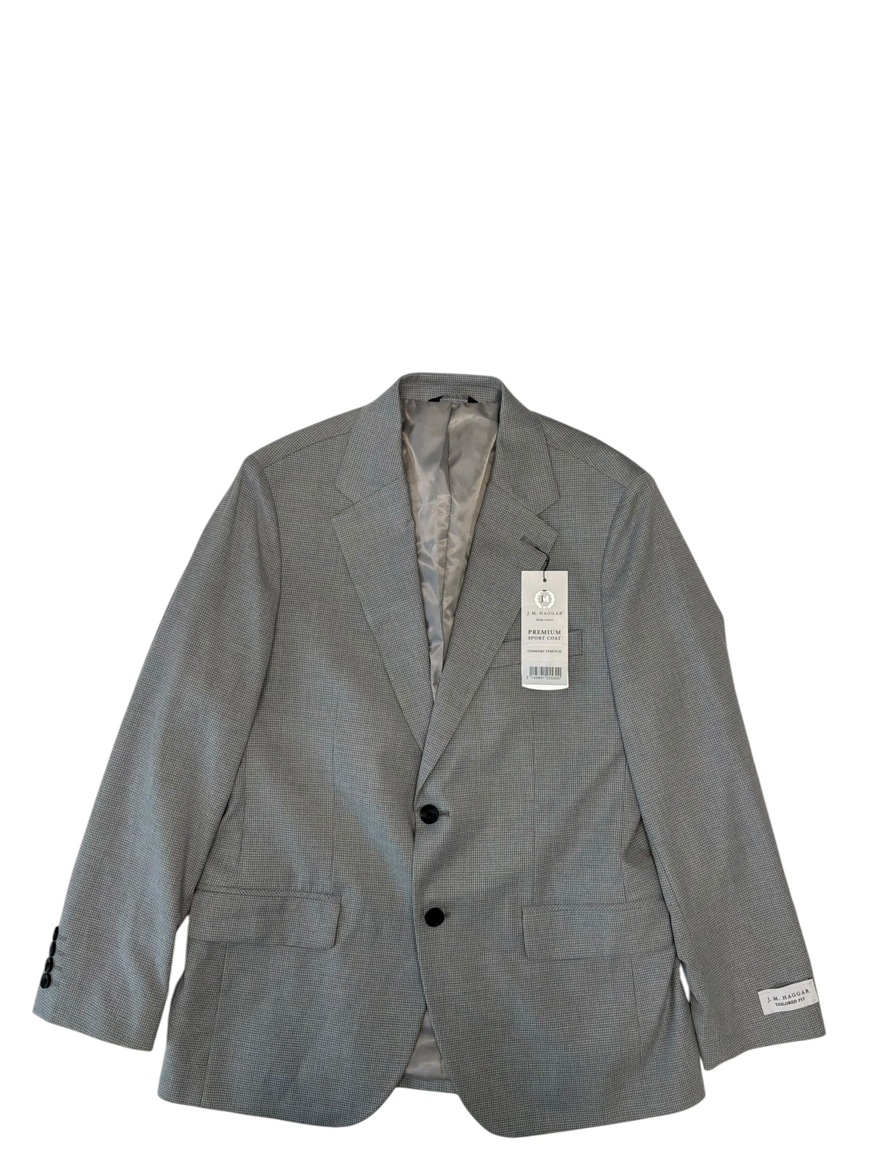 Haggar Mens Classic fit Sport Coat Blazer 40 S Grey Check