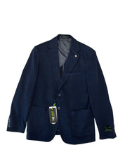 Tom Baine Mens Slim fit Cotton Sport Coat Blazer Medium Blue Solid