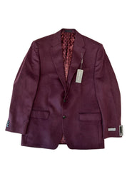 Michael Kors Mens Classic fit Wool Sport Coat Blazer 44 L Red Solid