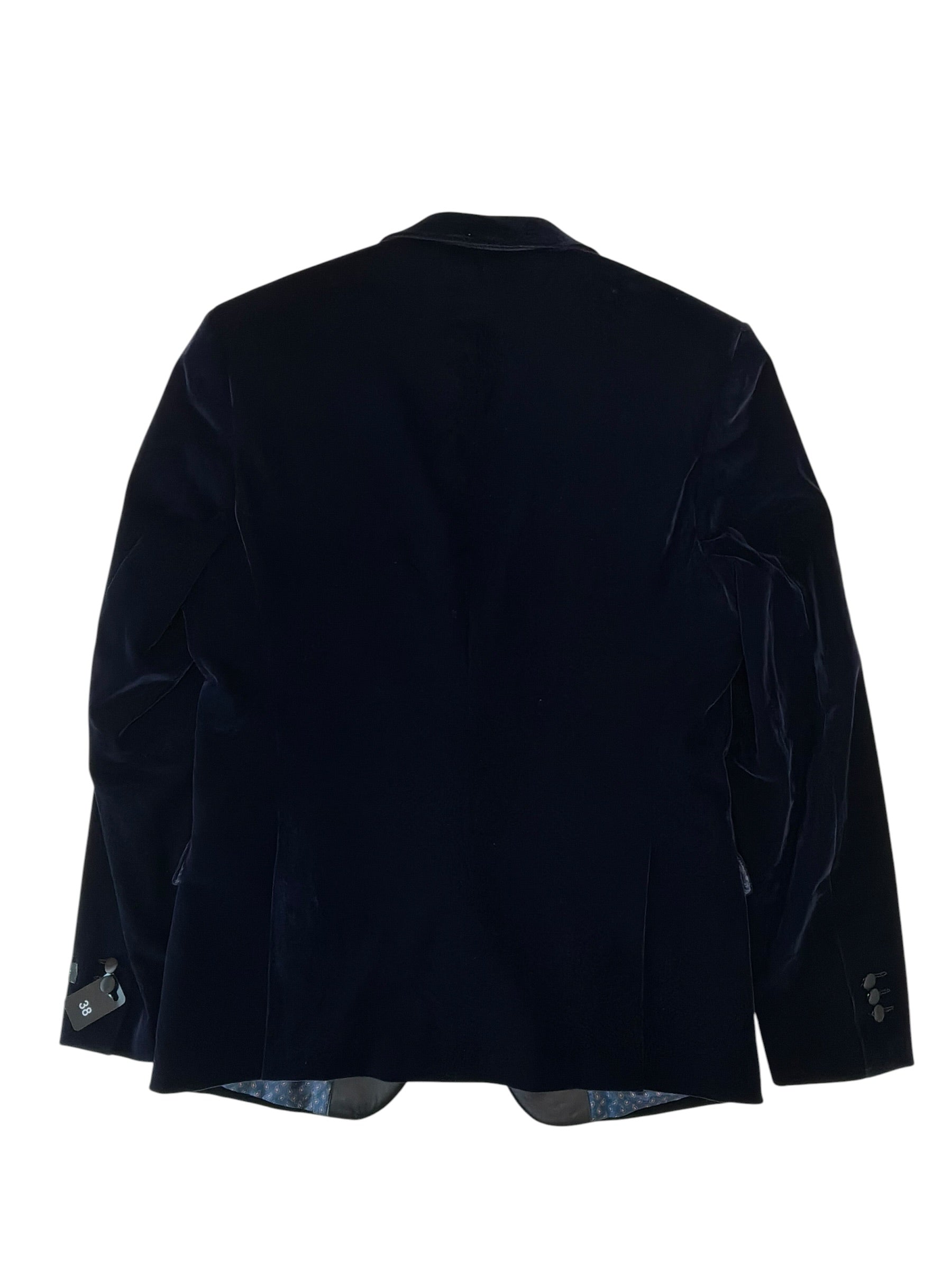 Tom Baine Mens Slim fit Velvet Sport Coat Blazer 38 S Blue Solid