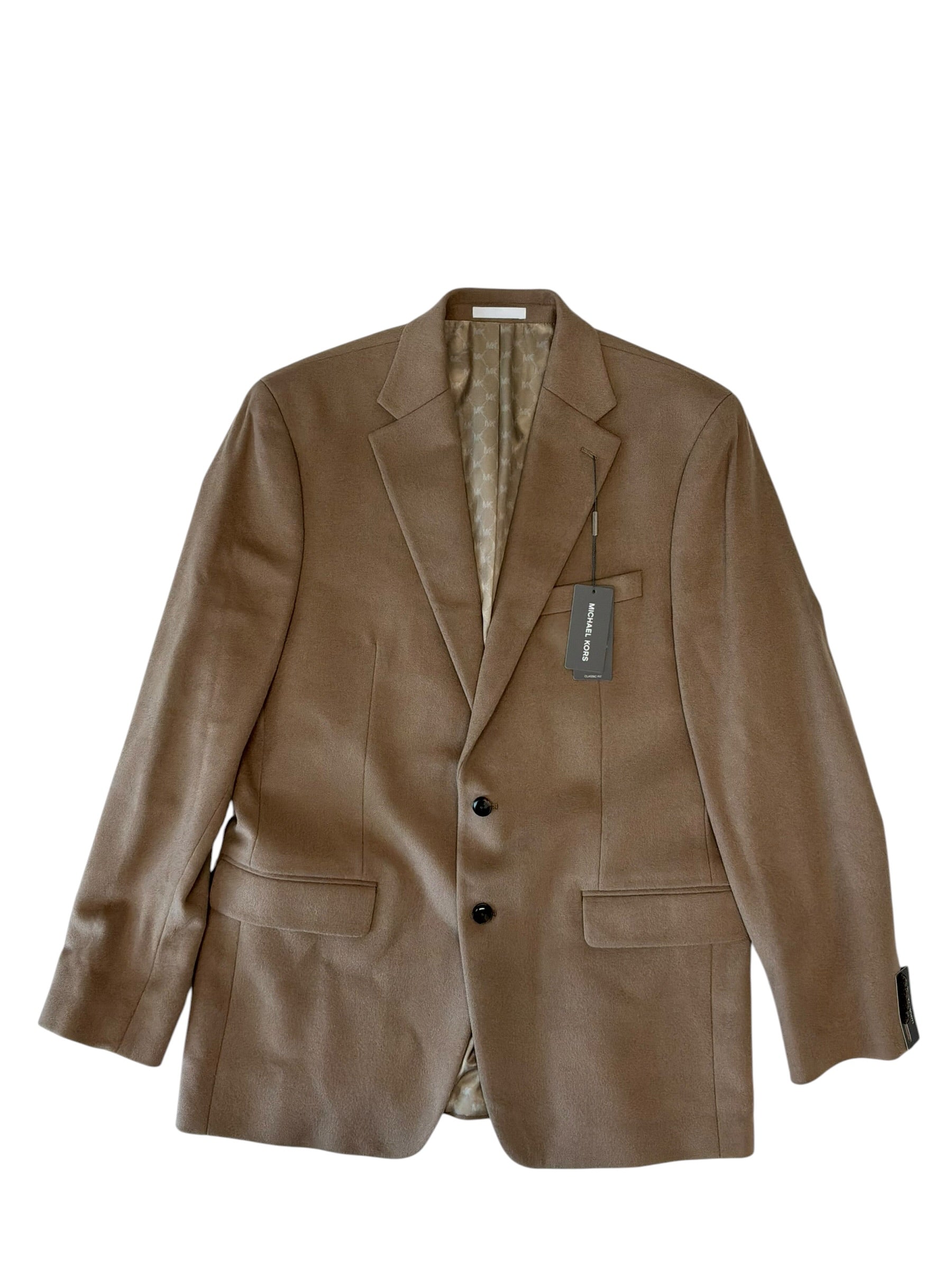 Michael Kors Mens Classic fit Wool Sport Coat Blazer 42 L Beige Solid