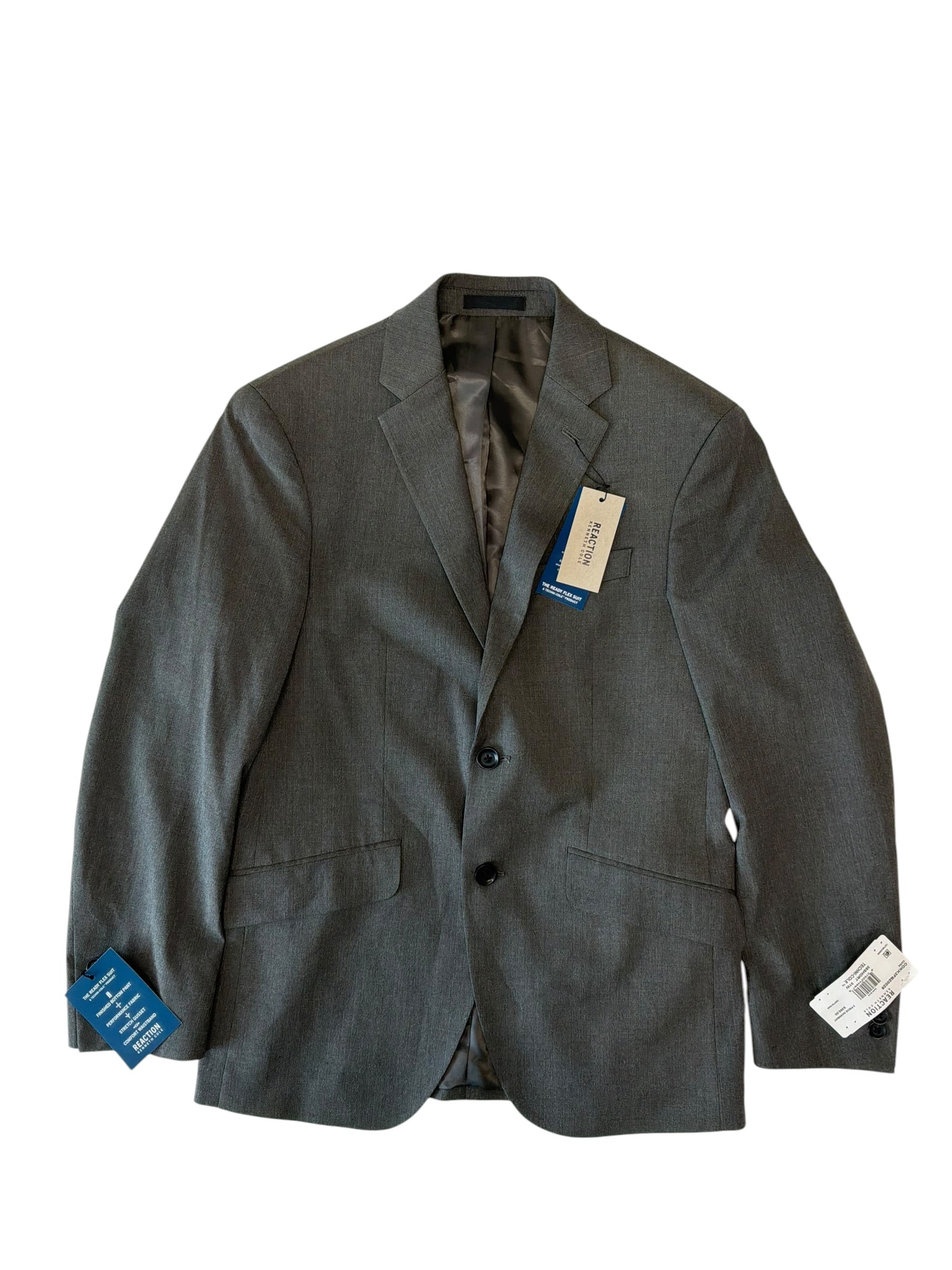 Kenneth Cole Mens Slim fit Suit Jacket Blazer 36 S Grey Solid