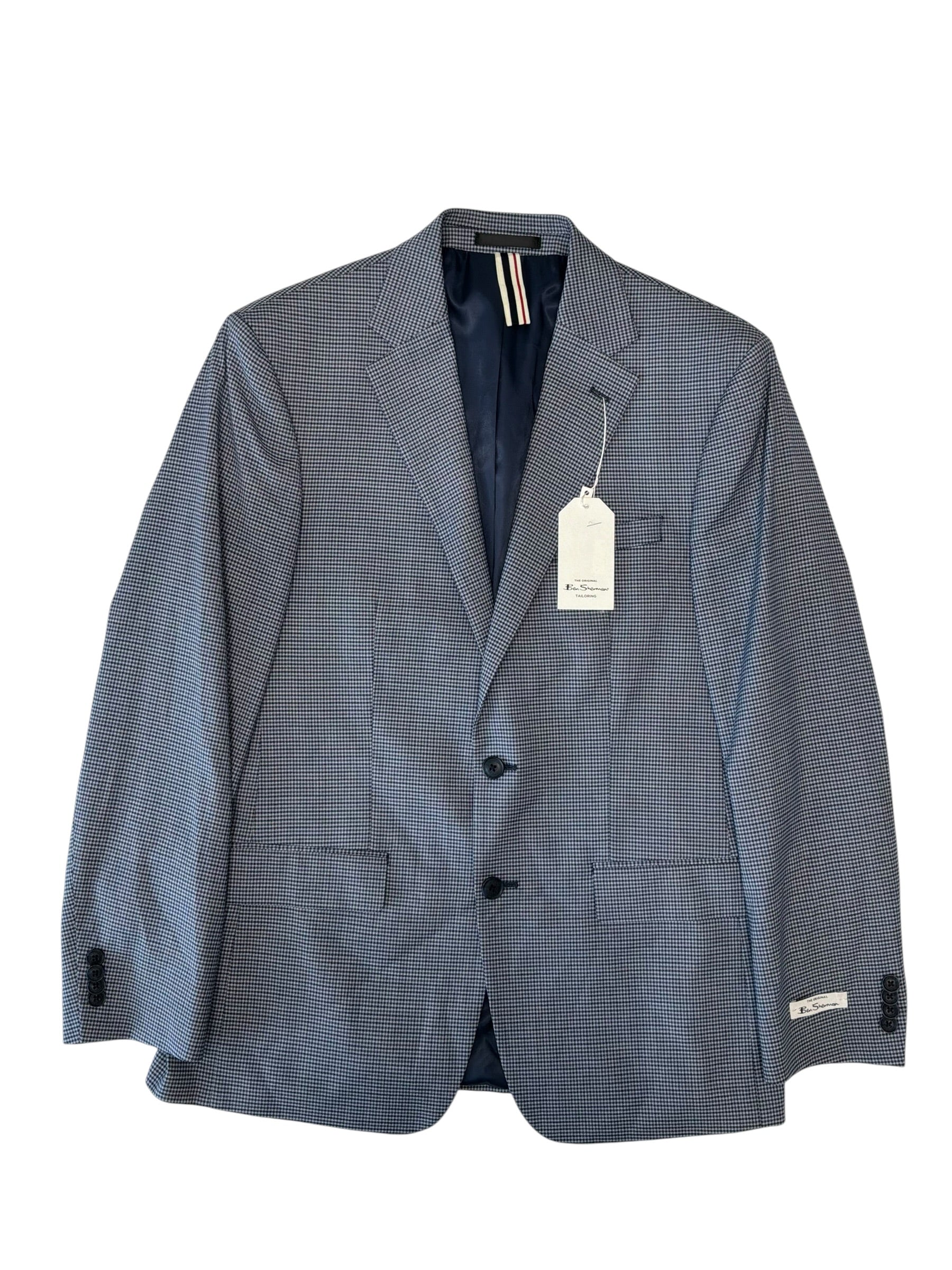 Ben Sherman Mens Slim fit Sport Coat Blazer 42 R Blue Check