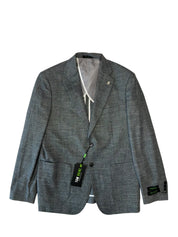 Tom Baine Mens Slim fit Sport Coat Blazer Medium Grey Plaid