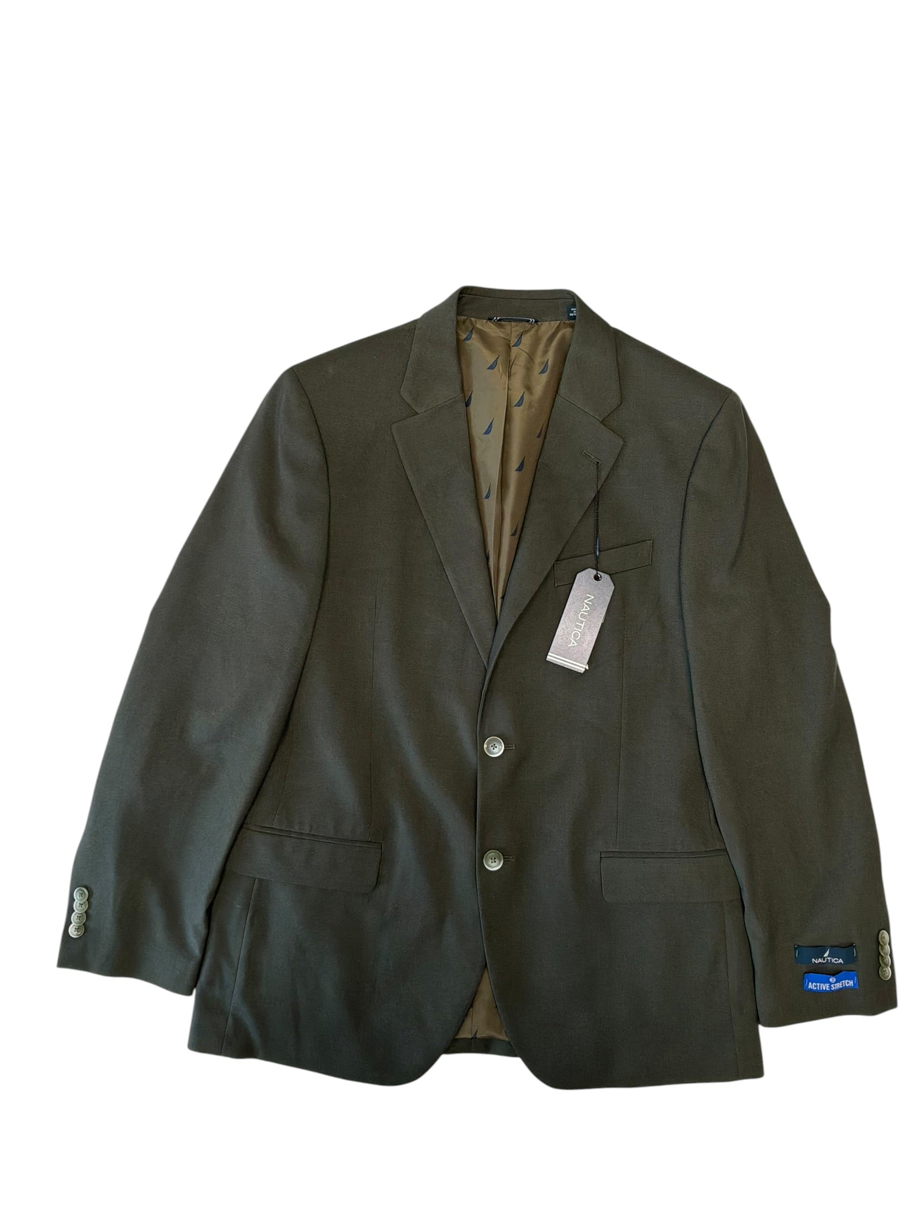 Nautica Mens Modern fit Suit Jacket Blazer 40 R Green Solid