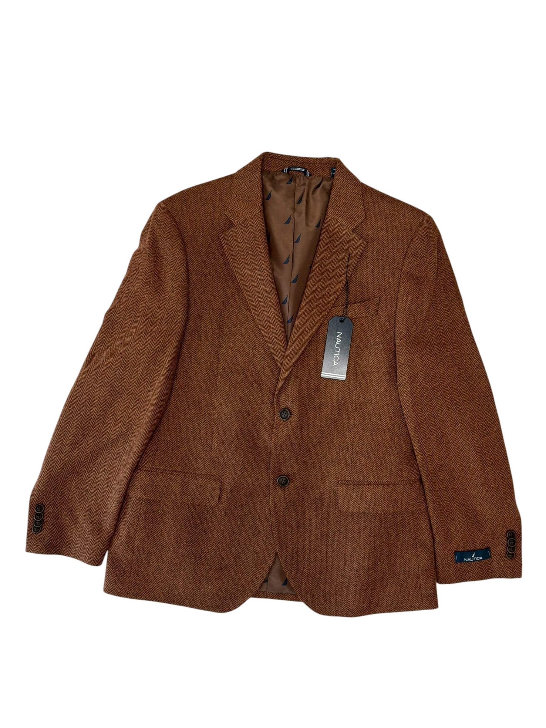 Nautica Mens Modern fit Sport Coat Blazer 38 S Brown Herringbone