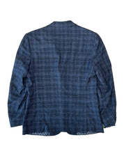 Tom Baine Mens Slim fit Sport Coat Blazer 42 L Blue Plaid