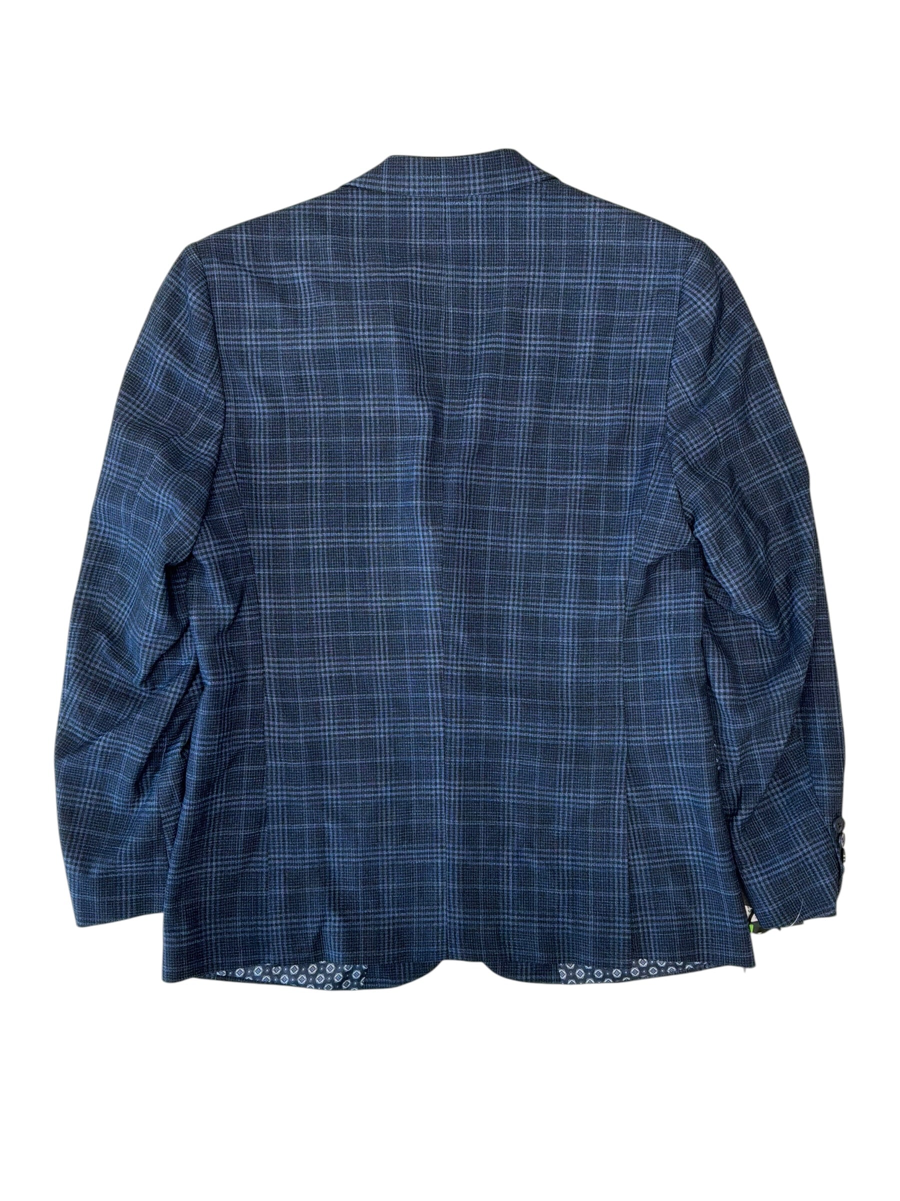 Tom Baine Mens Slim fit Sport Coat Blazer 42 L Blue Plaid