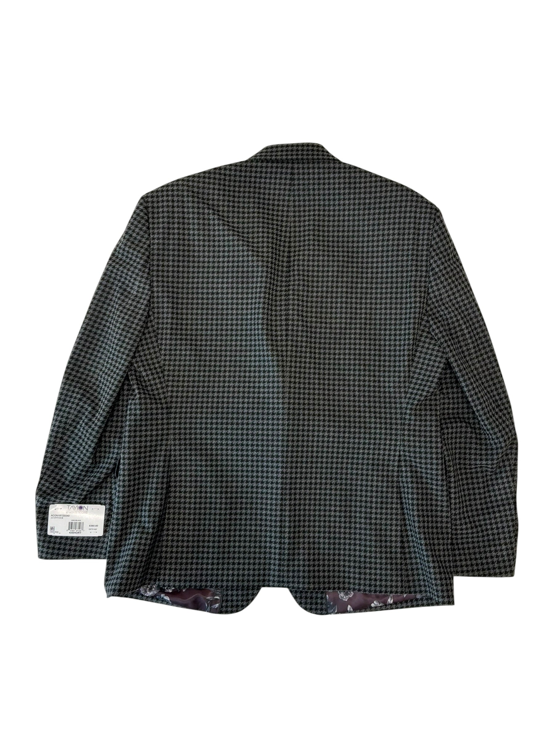Tayion Mens Classic fit Sport Coat Blazer 42 S Grey Check