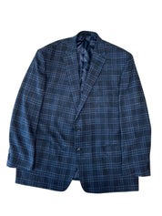 Michael Kors Mens Classic fit Sport Coat Blazer 52 L Blue Plaid