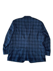 Michael Kors Mens Classic fit Sport Coat Blazer 52 L Blue Plaid