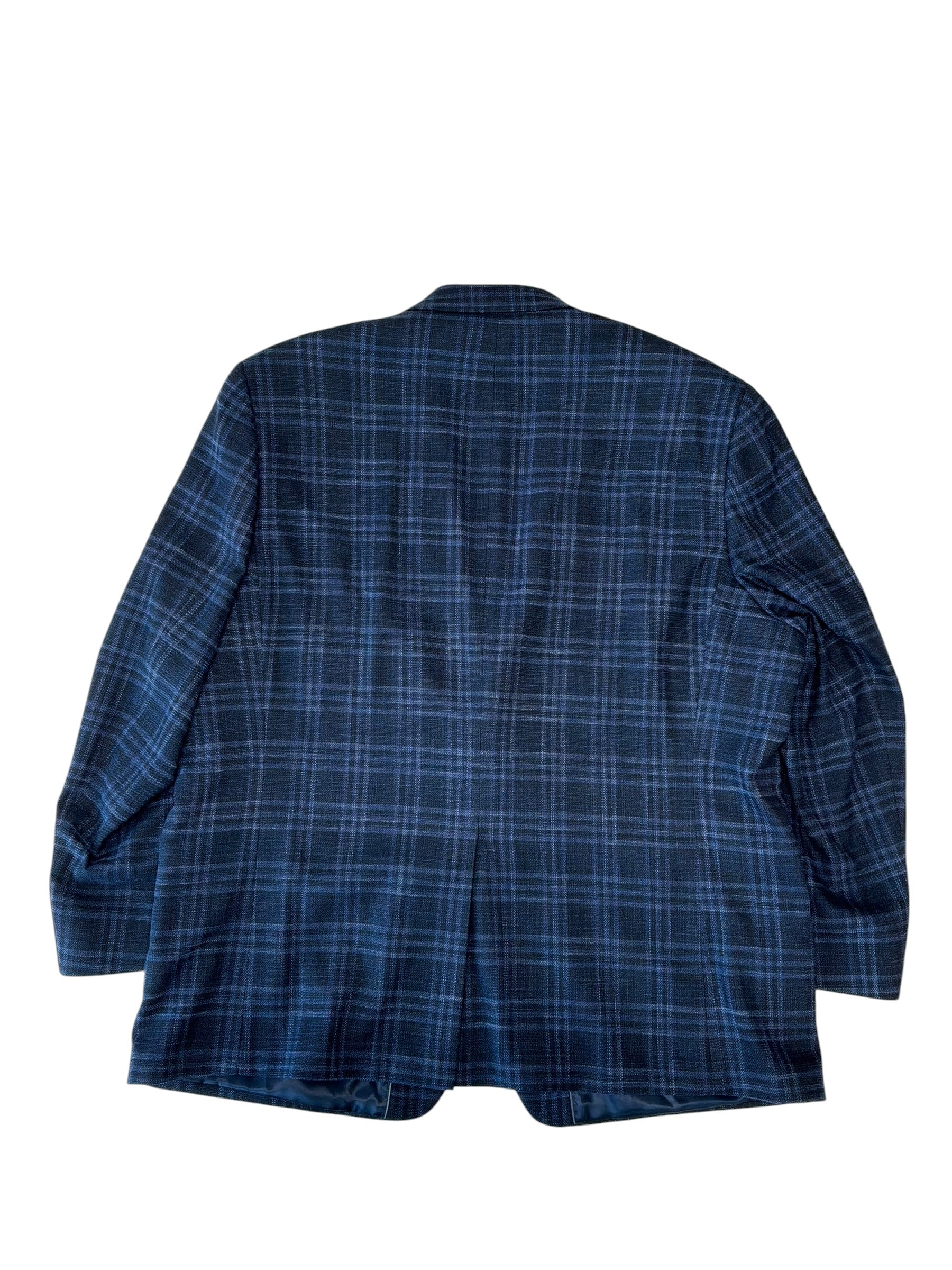 Michael Kors Mens Classic fit Sport Coat Blazer 52 L Blue Plaid