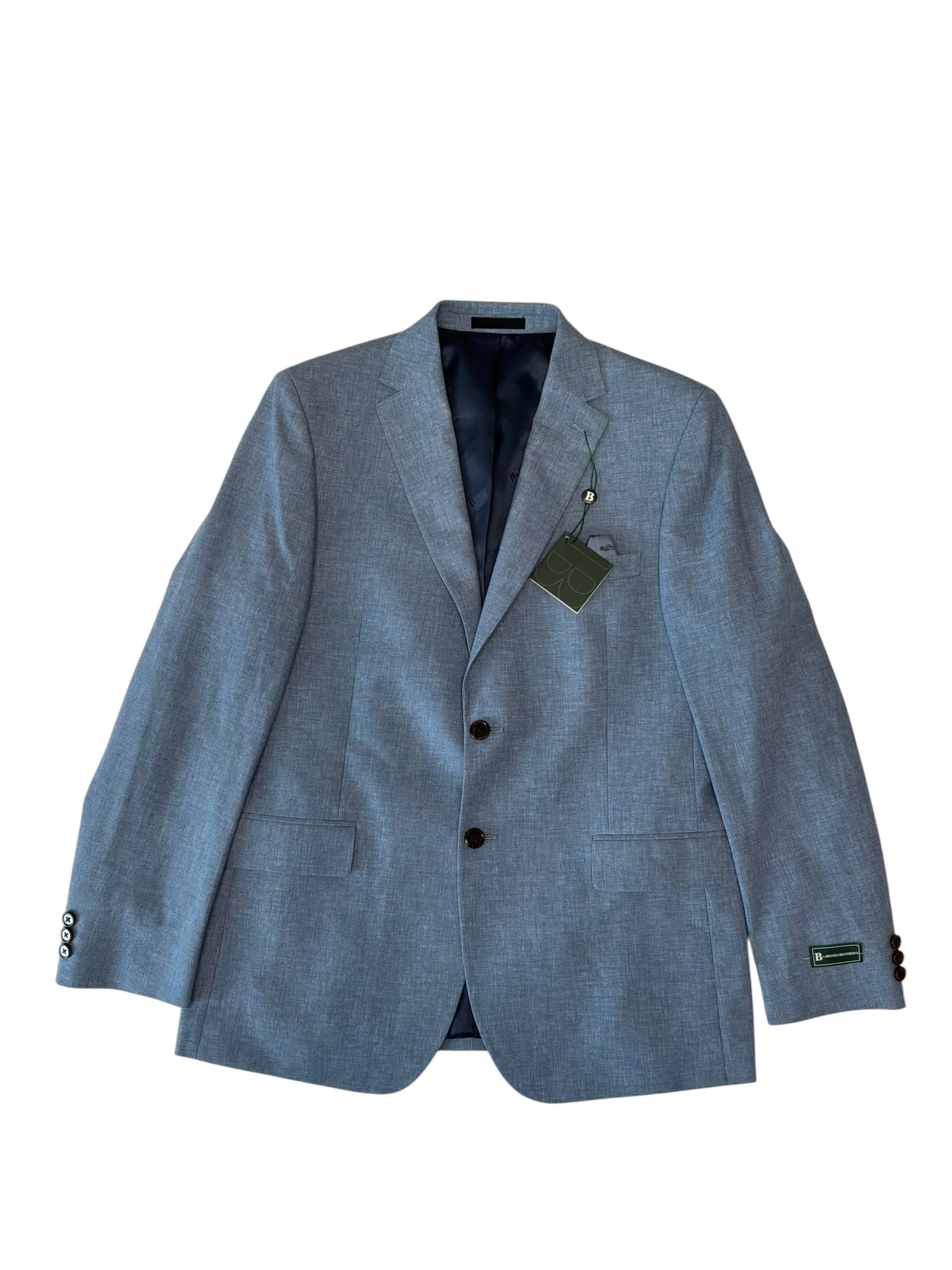Brooks Brothers Mens Classic fit Linen Sport Coat Blazer R Blue Solid