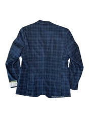 Tom Baine Mens Slim fit Sport Coat Blazer 42 L Blue Plaid
