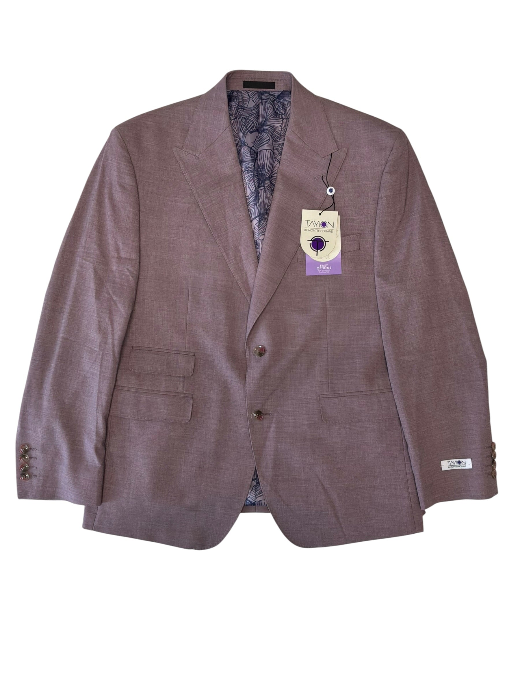 Tayion Mens Classic fit Sport Coat Blazer 40 S Purple Solid