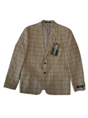 Nick Graham Mens Slim fit Suit Jacket Blazer 42 S Beige Plaid