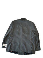 Tayion Mens Classic fit Sport Coat Blazer 48 R Grey Striped