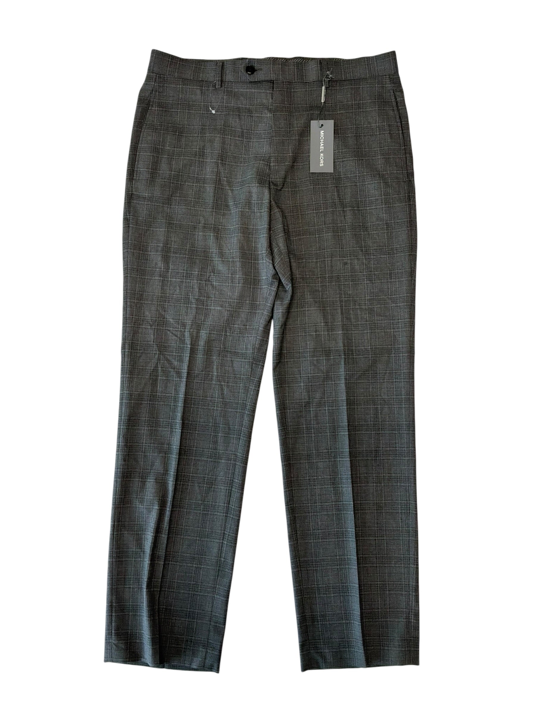 Michael Kors Mens Classic fit Dress Pants 33 / 30 Grey Plaid