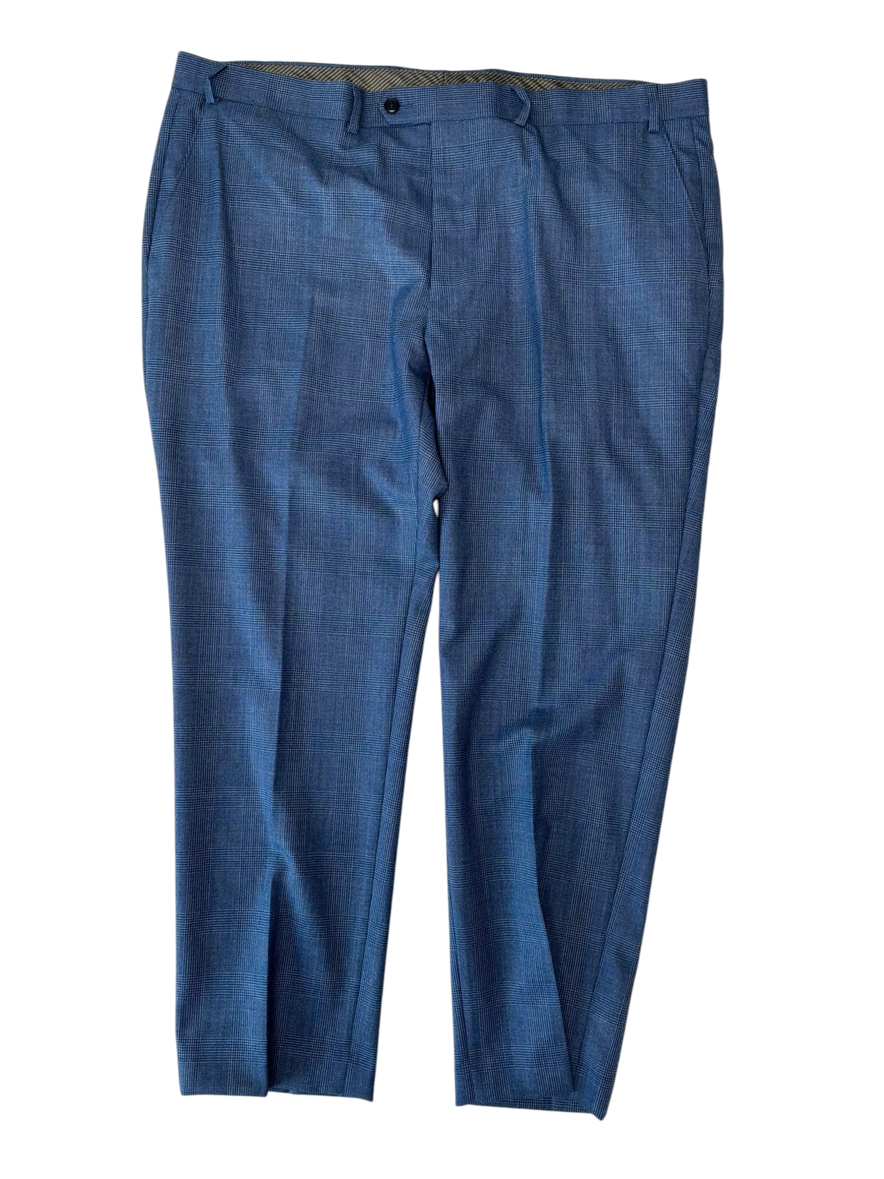 Michael Kors Mens Classic fit Wool Dress Pants 42 / 30 Blue Plaid