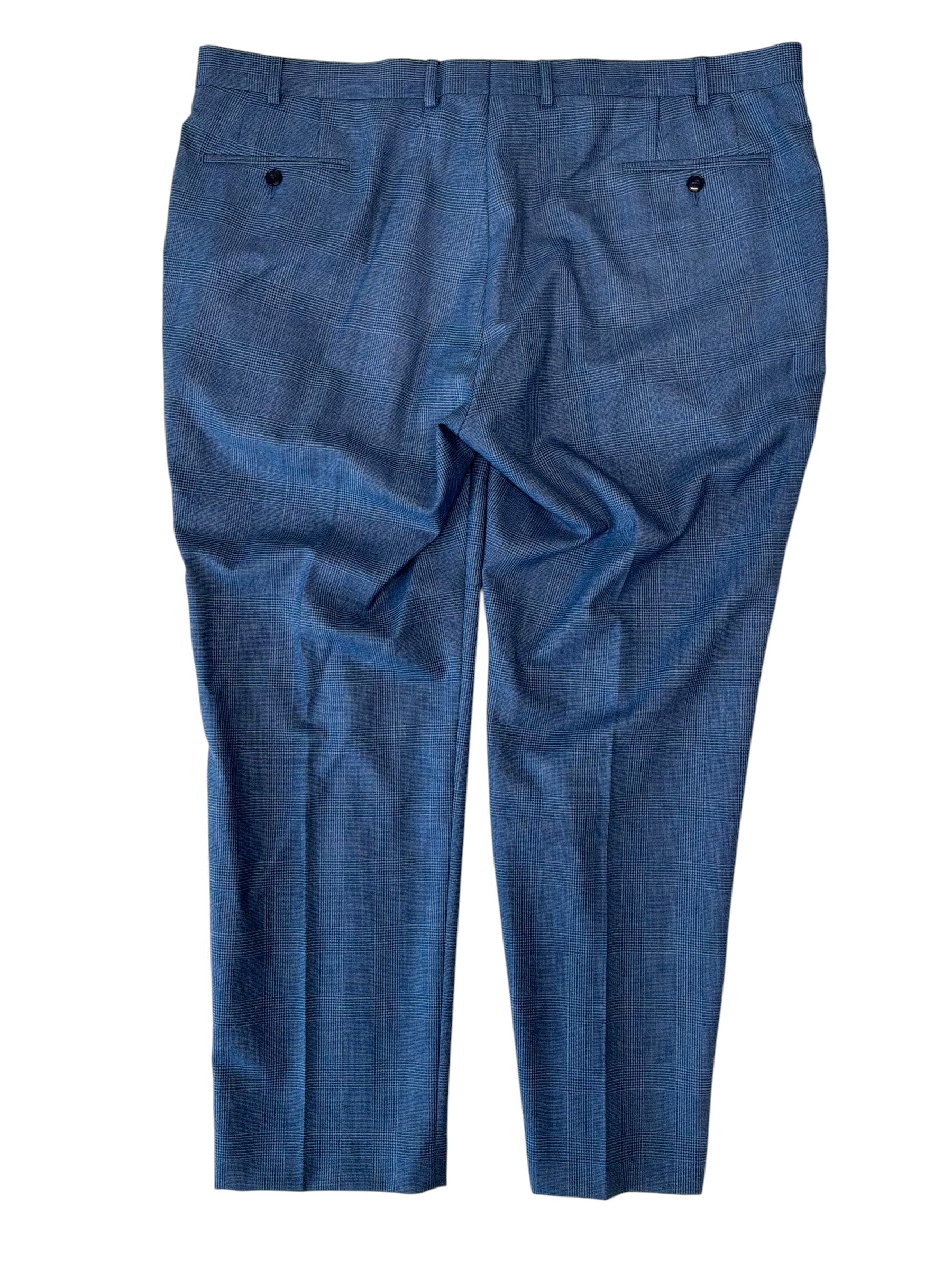 Michael Kors Mens Classic fit Wool Dress Pants 42 / 30 Blue Plaid