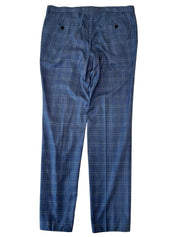 Hugo Boss Mens Slim fit Wool Dress Pants 44 / 35 Blue Plaid