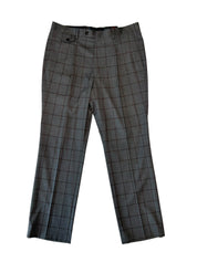 Tayion Mens Classic fit Dress Pants 34 / 30 Grey Plaid