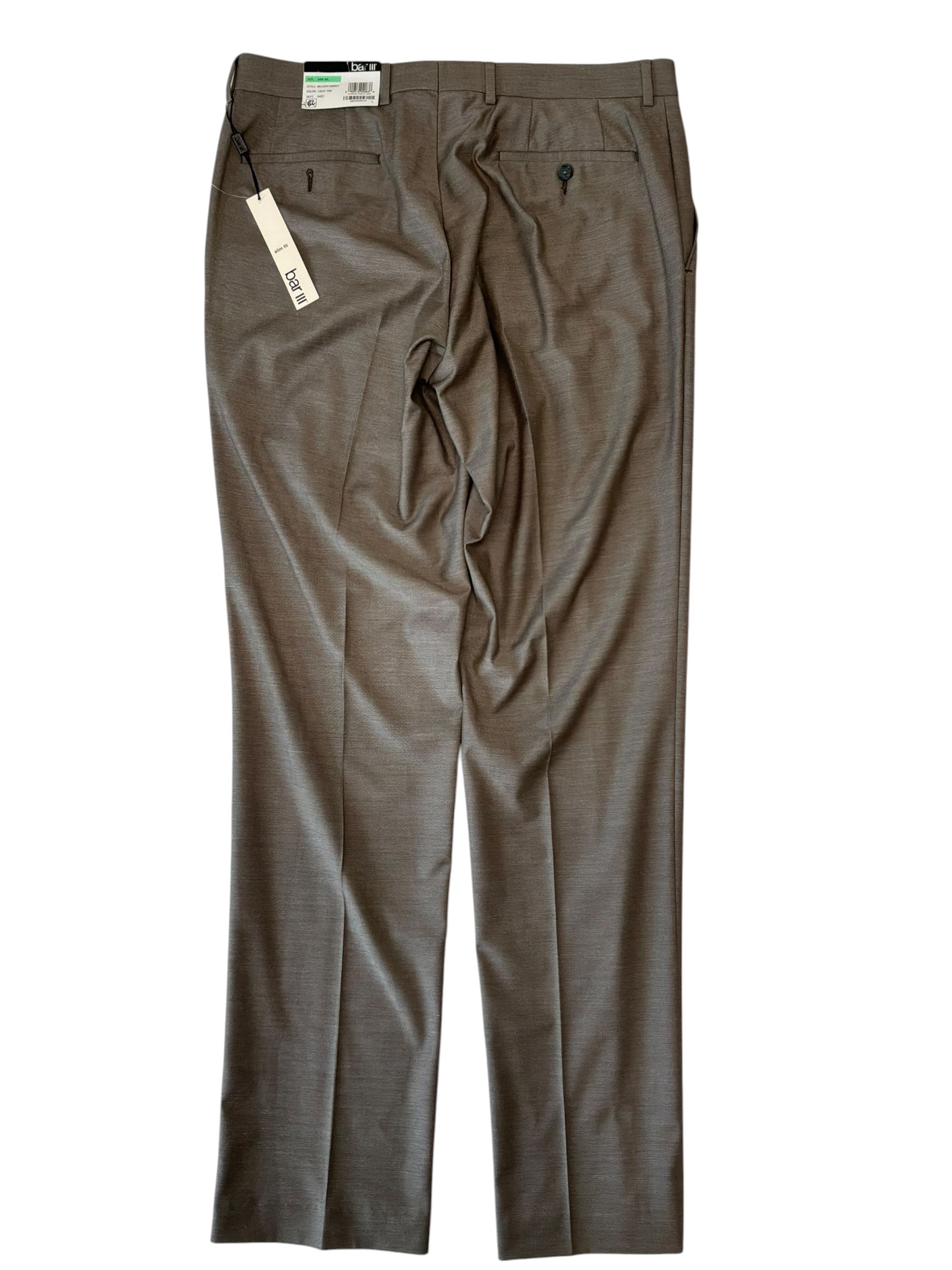 Bar III Mens Slim fit Dress Pants 34 / 34 Brown Solid