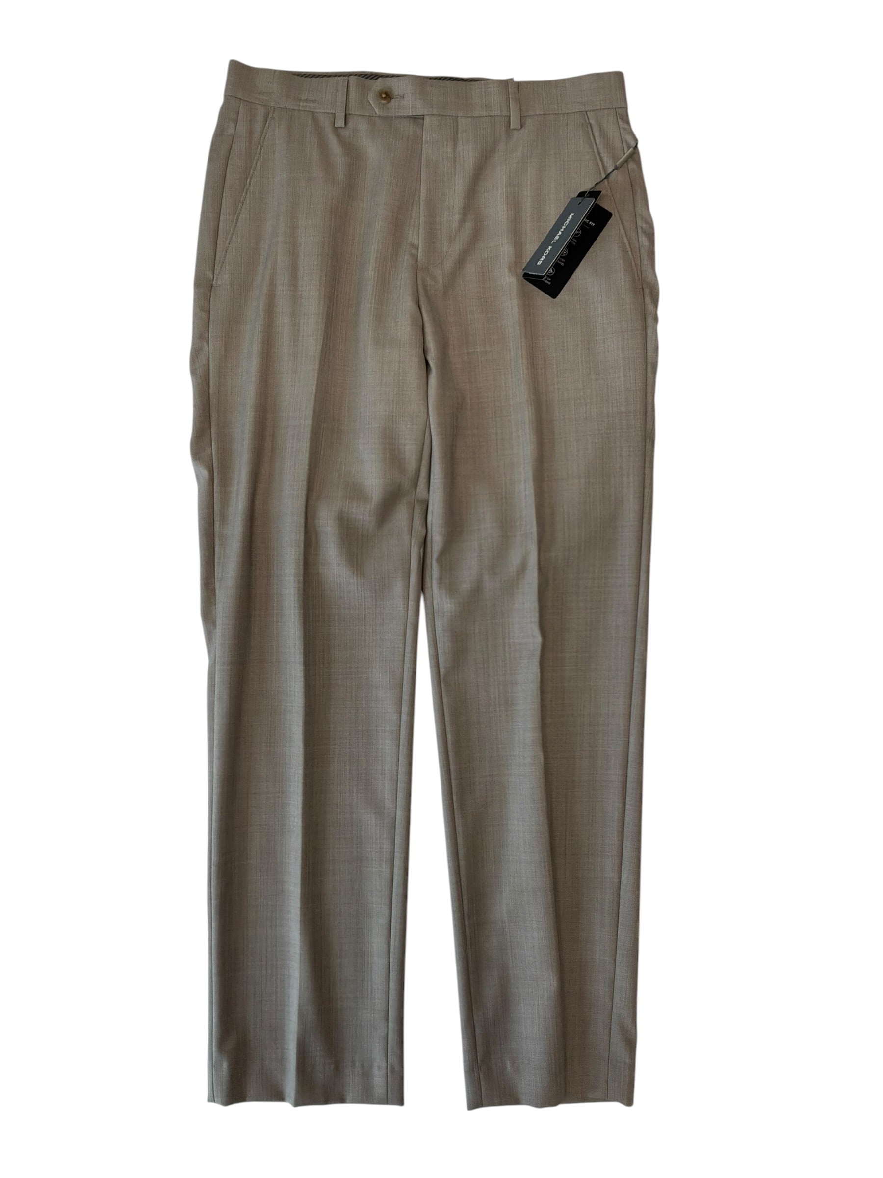 Michael Kors Mens Classic fit Wool Dress Pants 30 / 30 Beige Solid
