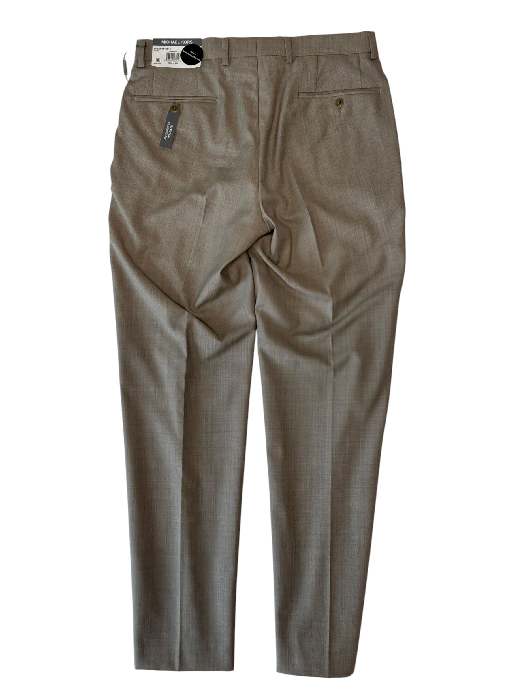 Michael Kors Mens Classic fit Wool Dress Pants 30 / 30 Beige Solid
