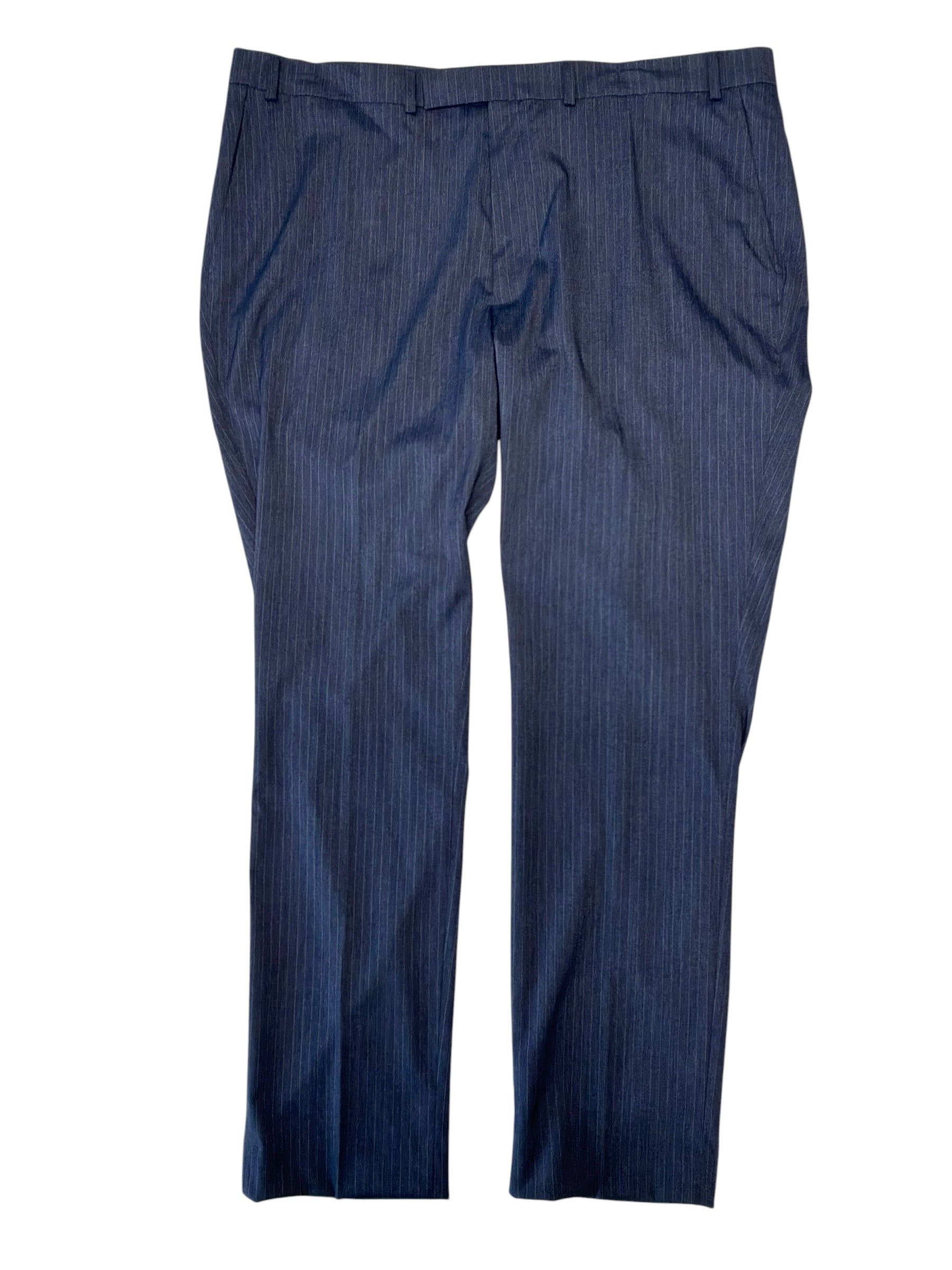 Kenneth Cole Mens Slim fit Dress Pants 42 / 32 Blue Striped